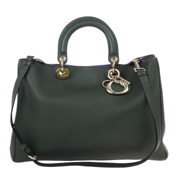 مملوكة مسبقًا Dior Large Green Smooth Calfskin Diorissimo Bag