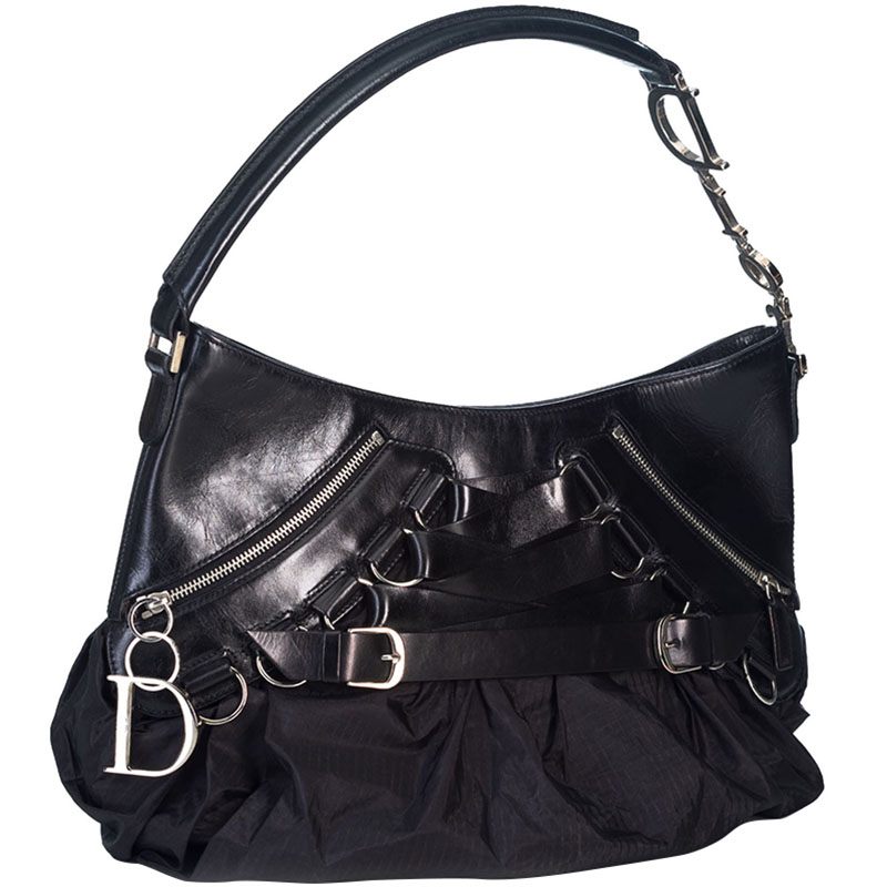 

Dior Black Leather Corset Hobo