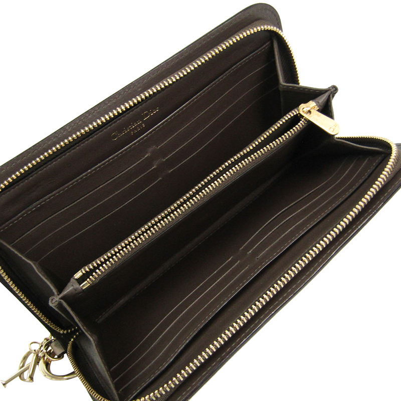 

Dior Pink Beige Leather Diorissimo Zip Around Wallet