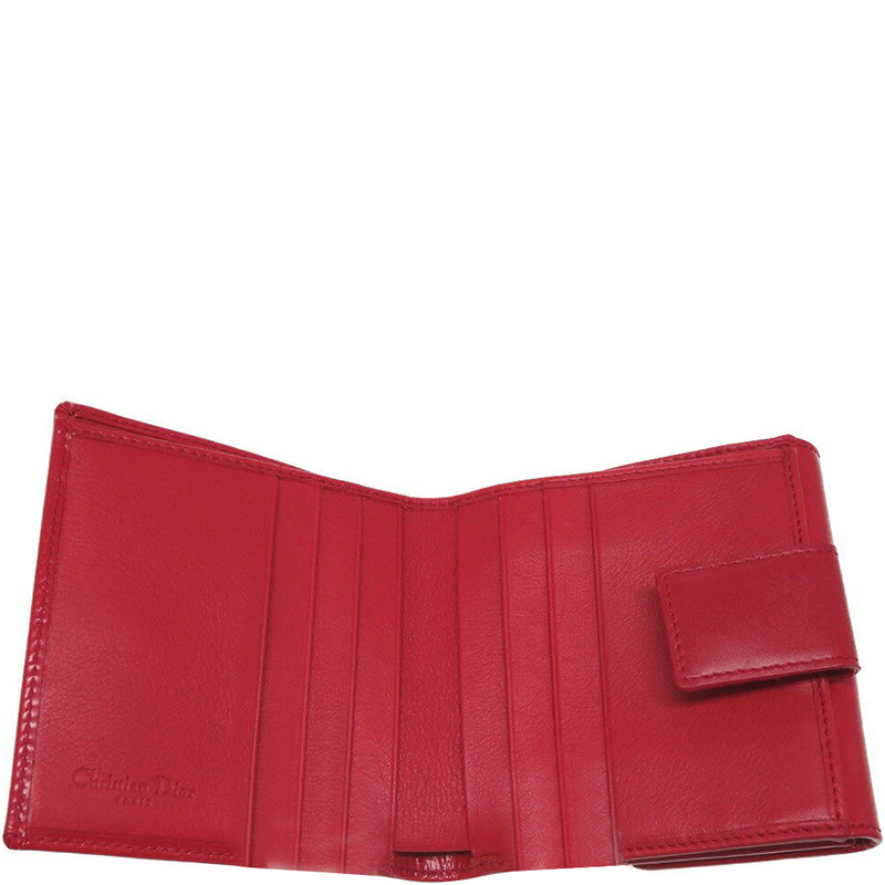 

Dior Red Leather Compact Wallet