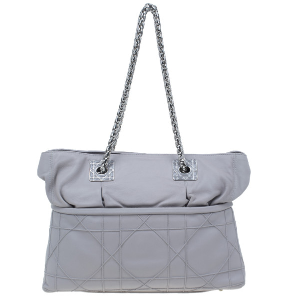 مملوكة مسبقًا حقيبة توت ديور رمادي جلد خروف كاناج جرانفيل روابط سلسلة