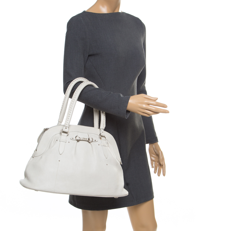 

Dior White Leather My Dior Frame Satchel