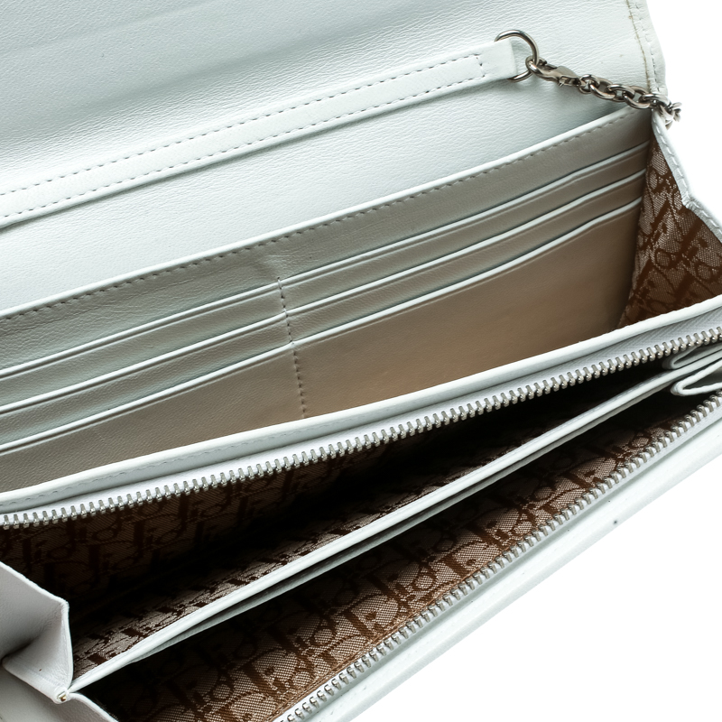 

Dior White Cannage Leather Lady Dior Clutch