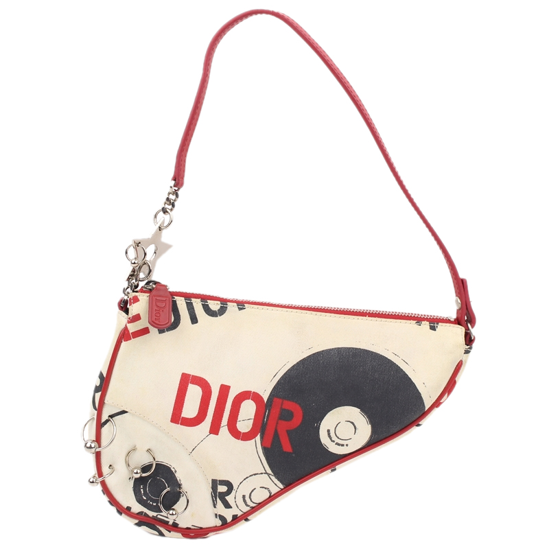 Dior Multicolor Printed Canvas Saddle Bag