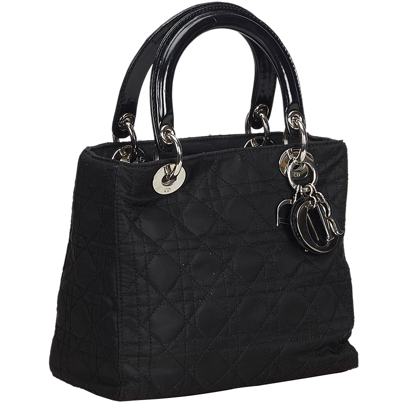 

Dior Black Nylon Cannage Lady Dior Bag