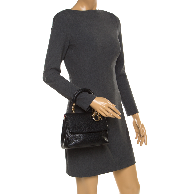 

Dior Black Leather Mini Be Dior Top Handle Bag
