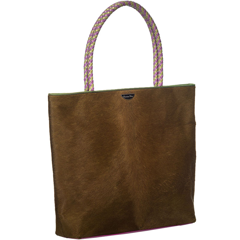 

Dior Brown Pony Hair Masai Leather Tote Bag