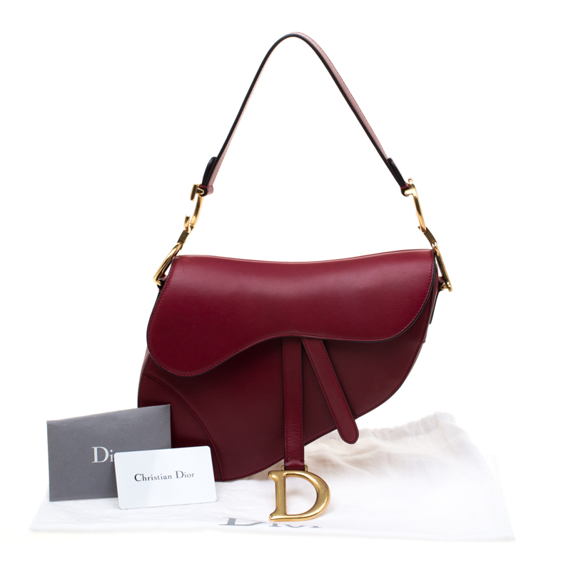 Christian Dior Burgundy Leather Saddle Bag Dior | TLC