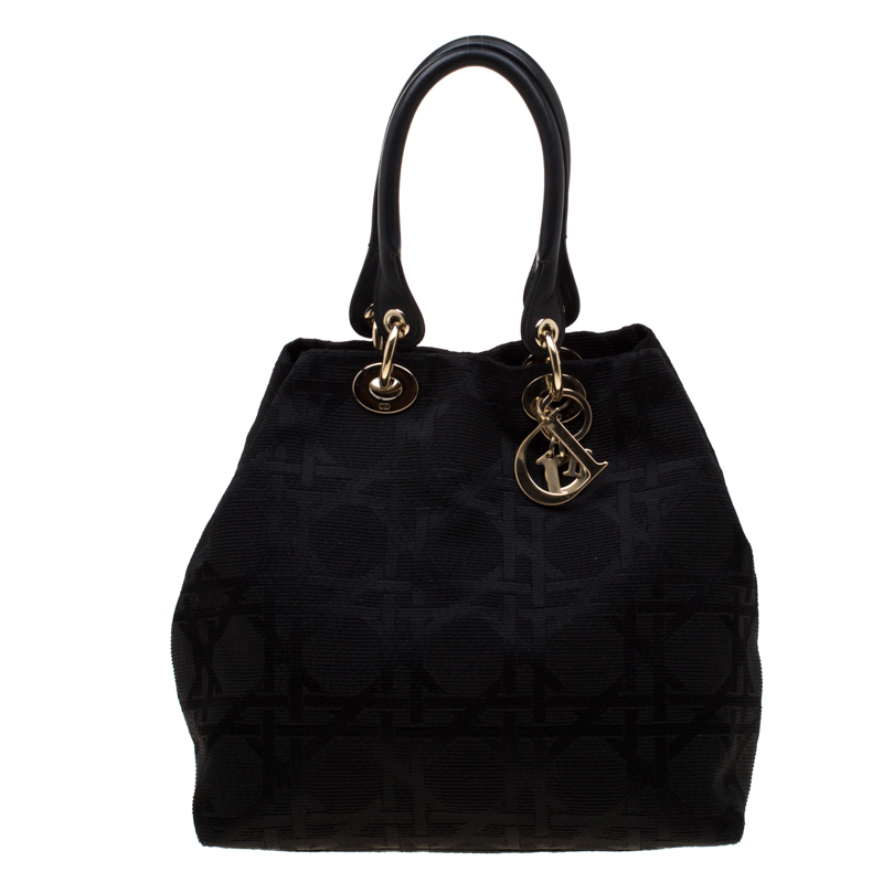 Pre Owned Dior Black Canvas Tote