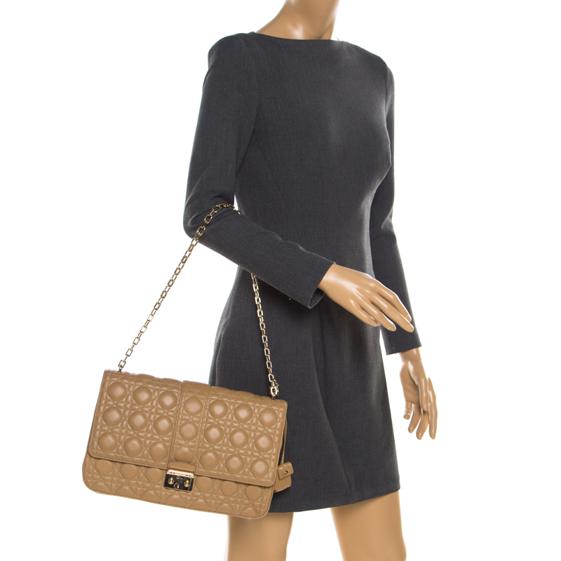

Dior Light Brown Quilted Leather Large Miss Dior Flap Bag, Black