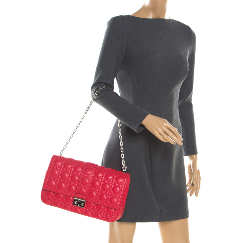 

Dior Coral Red Quilted Leather Large Miss Dior Flap Bag