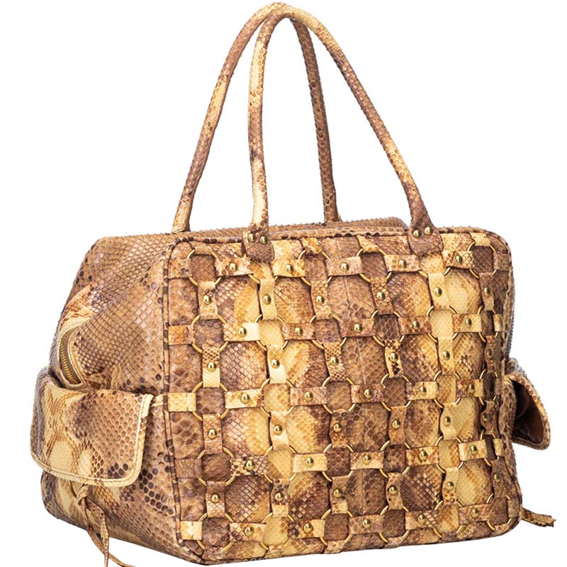 

Dior Brown Python Leather Satchel Bag