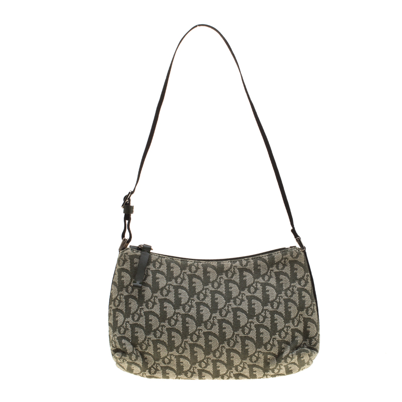 Pre Owned حقيبة يد صغيرة ديور كانفاس ديوريسيمو سوداء/ رمادية