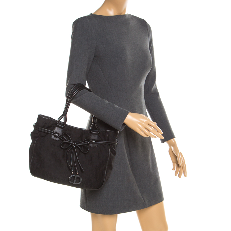 

Dior Black Diorissimo Nylon and Leather Tote