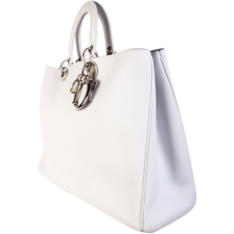 

Dior White Leather  Diorissimo Tote