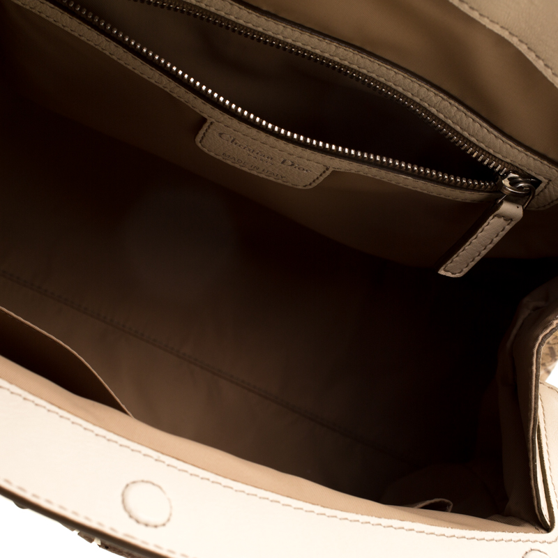 Pre Owned Dior Beige Diorissimo My Dior Frame Satchel