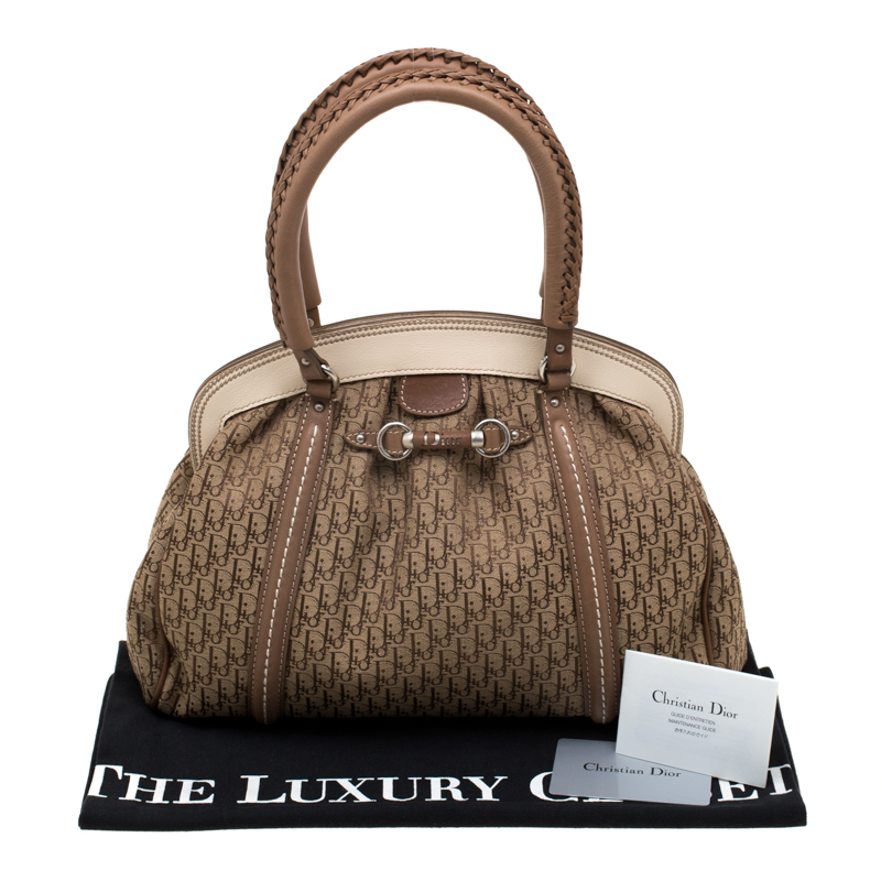 Pre Owned Dior Beige Diorissimo My Dior Frame Satchel