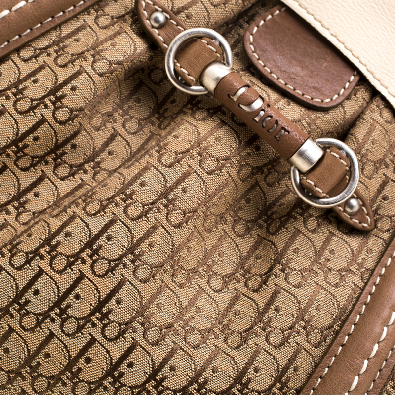 Pre Owned Dior Beige Diorissimo My Dior Frame Satchel