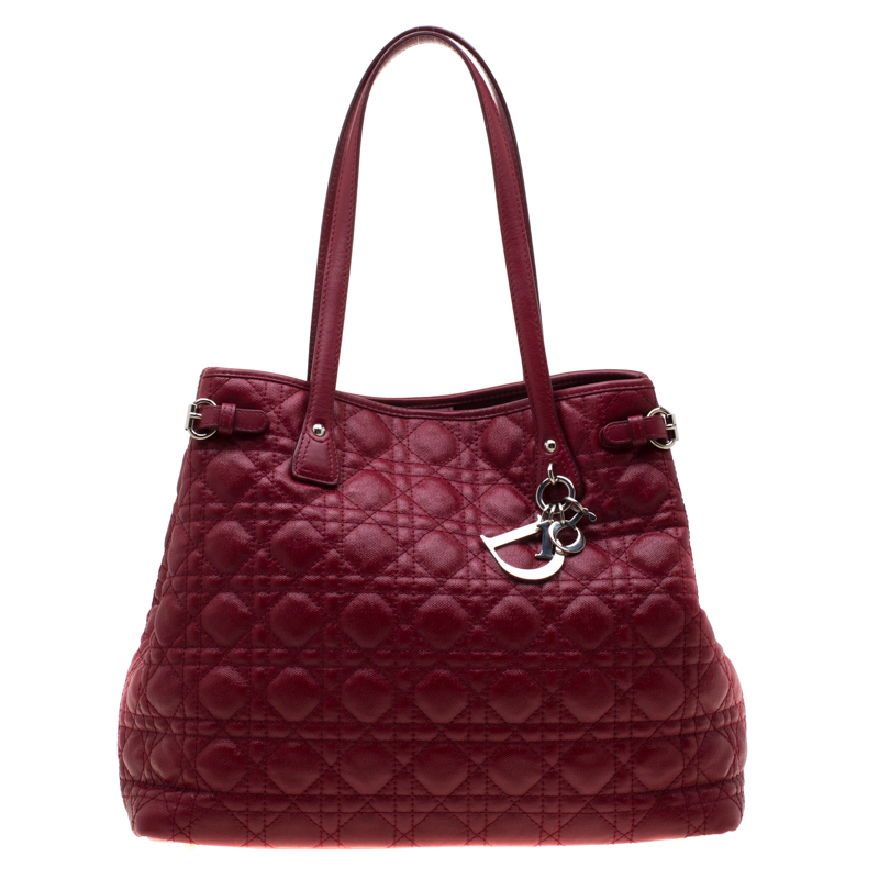 Pre Owned حقيبة ديور باناريا شوبر كانفاس وردي مقوى متوسطة