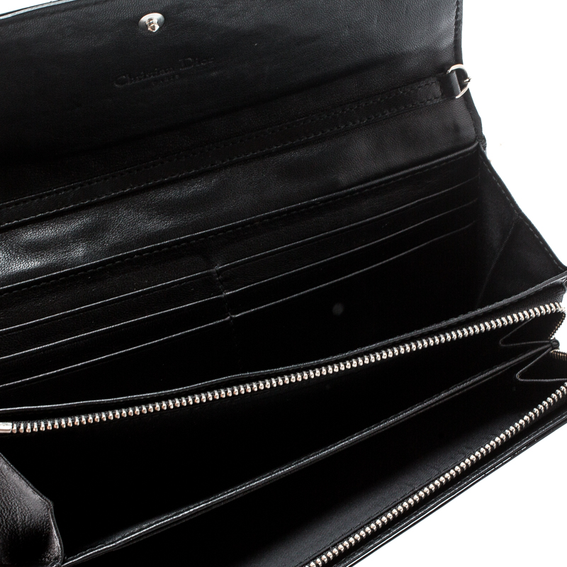 

Dior Black Cannage Patent Leather Lady Dior Wallet on Chain