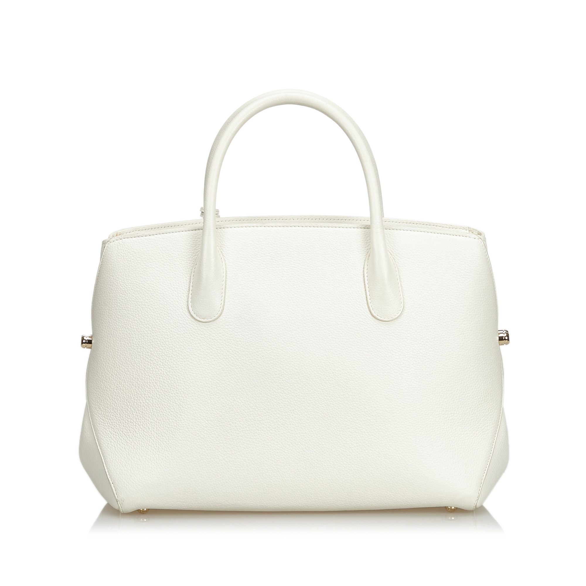 Dior White/Pink Leather Medium Bar Tote - Lifestyle For Women