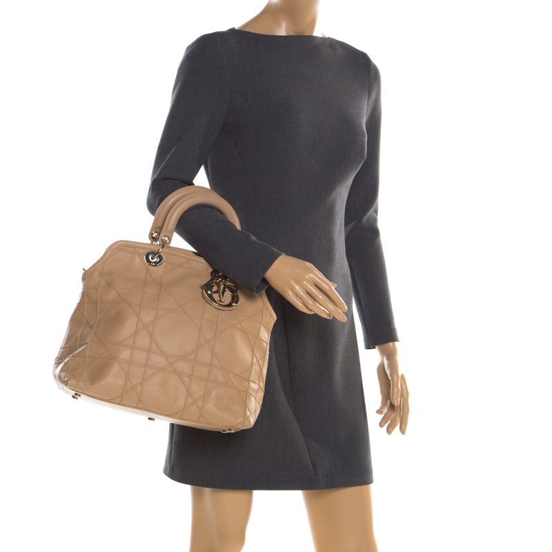 

Dior Beige Cannage Leather Granville Tote