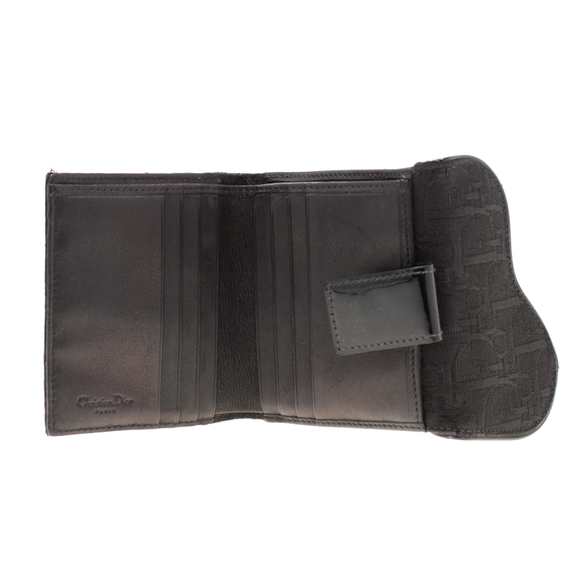 

Dior Black Oblique Canvas Saddle Wallet