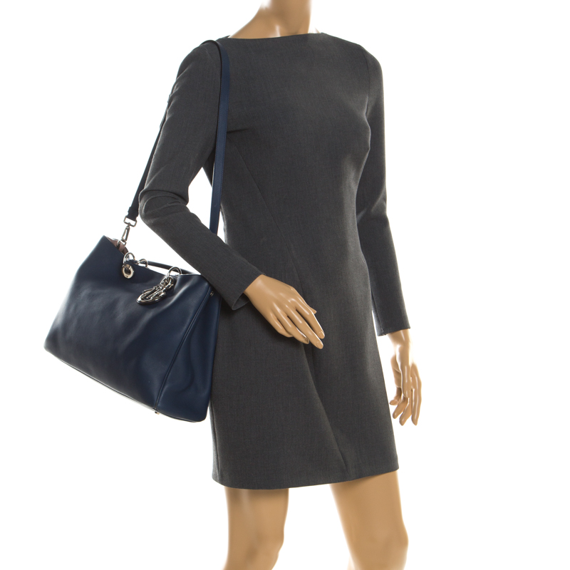 

Dior Blue Leather Diorissimo  Tote Bag
