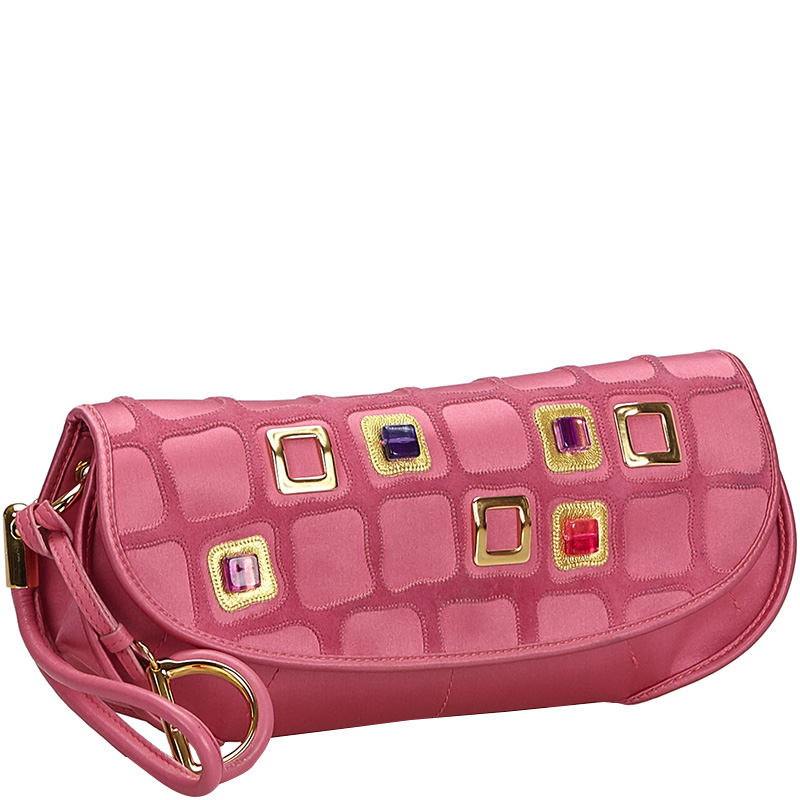 

Dior Pink Satin 61 Clutch Bag