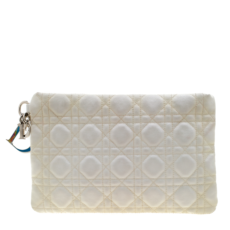 dior clutch white