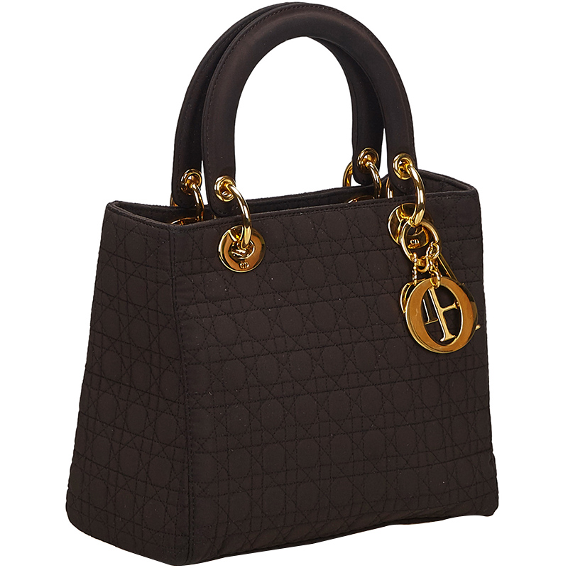 

Dior Black Nylon Cannage Lady Dior Bag