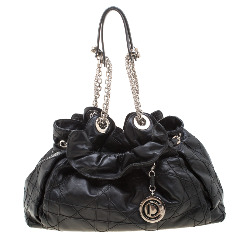 Christian Dior Black Cannage Leather Le Trente Shoulder Bag