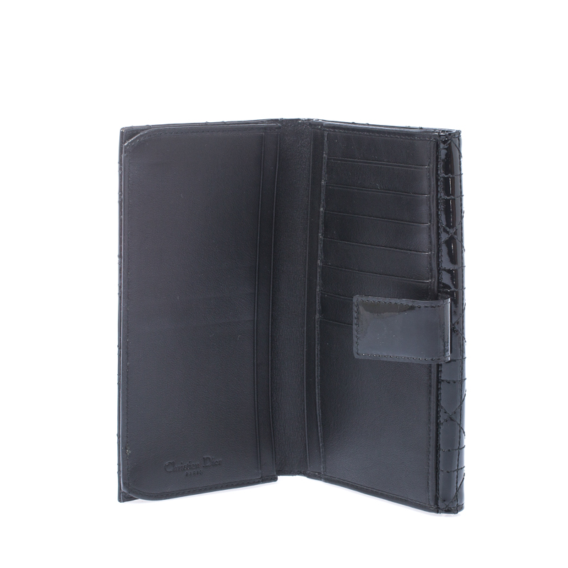 

Dior Black Cannage Patent Leather Lady Dior Wallet