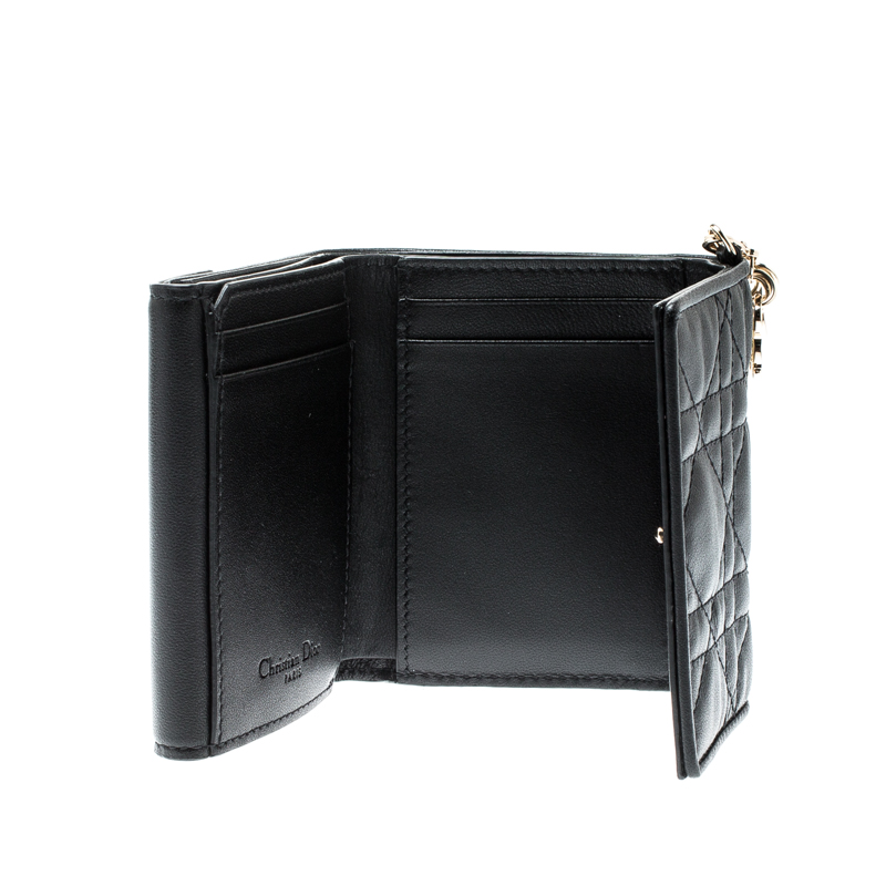 

Dior Black Cannage Leather Lady Dior Mini Wallet