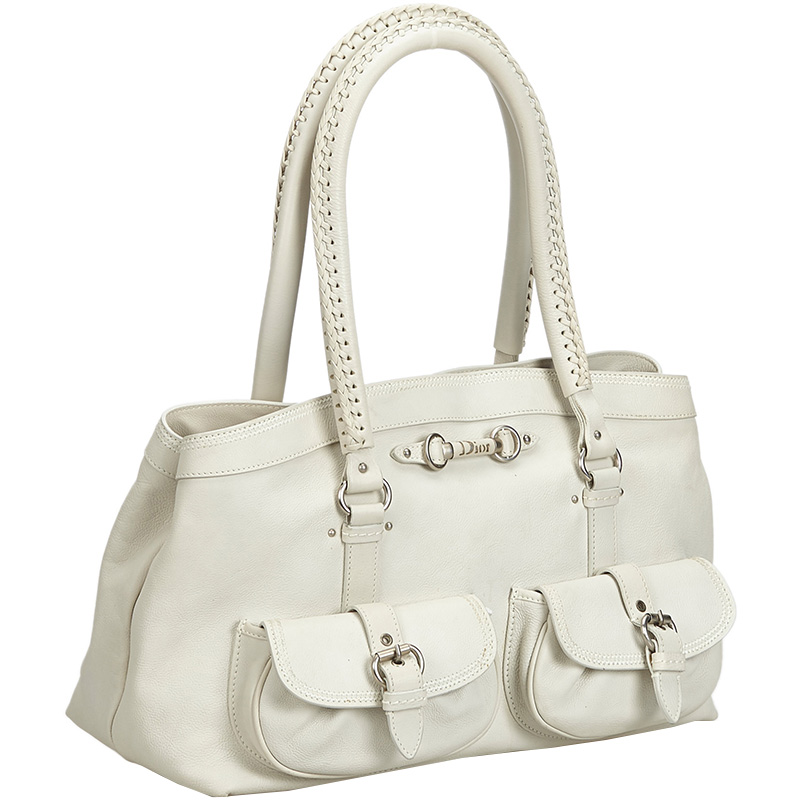 

Dior White Leather Satchel