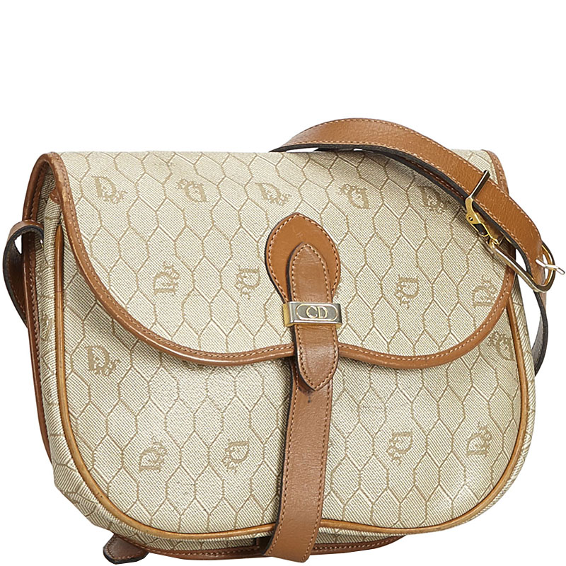 

Dior Light Brown Honeycomb Coated Canvas Crossbody Bag