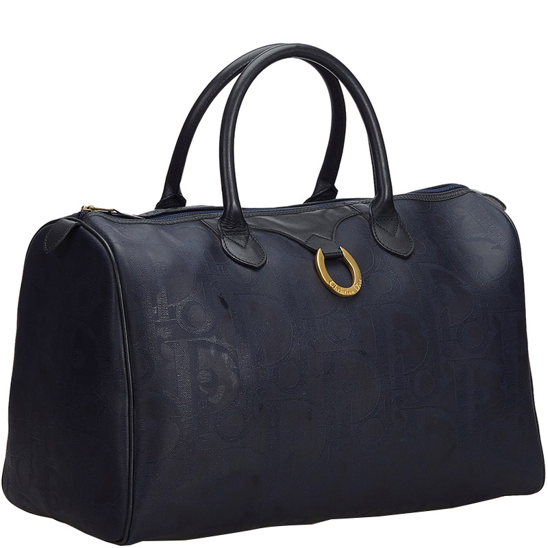 

Dior Navy Blue PVC Oblique Boston Bag