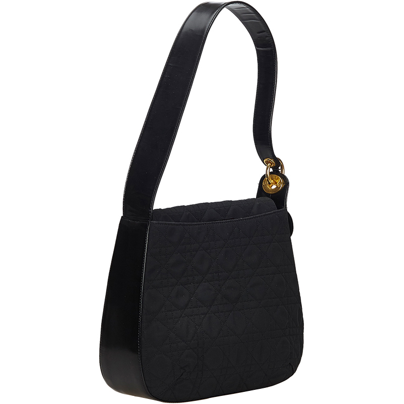 Dior Black Cannage Nylon Shoulder Bag