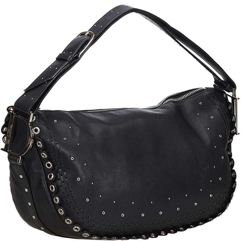 

Dior Black Calfskin Leather Peace and Love Shoulder Bag