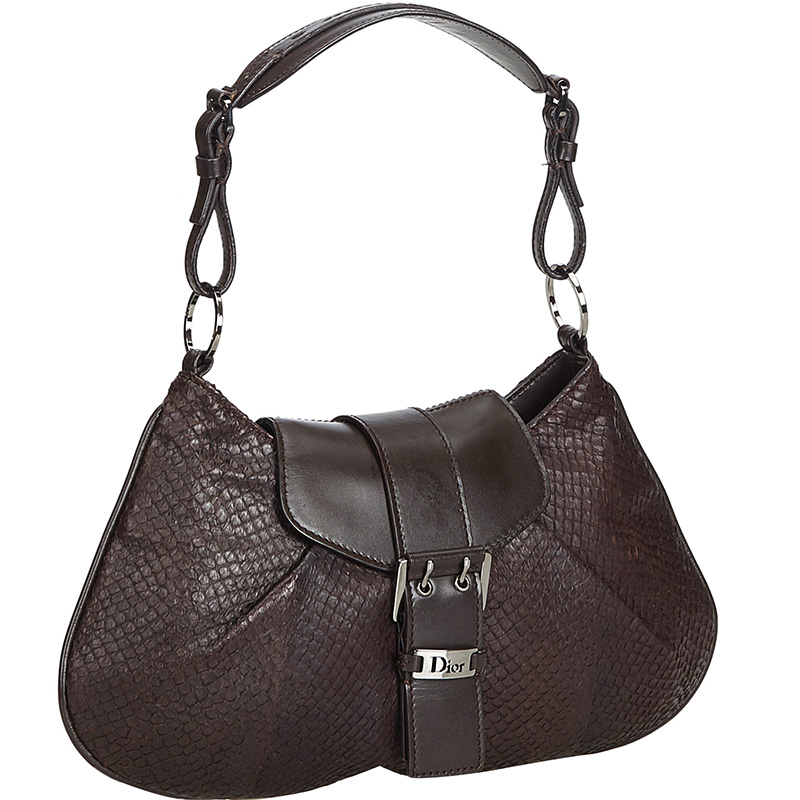 

Dior Black Snakeskin Leather Satchel