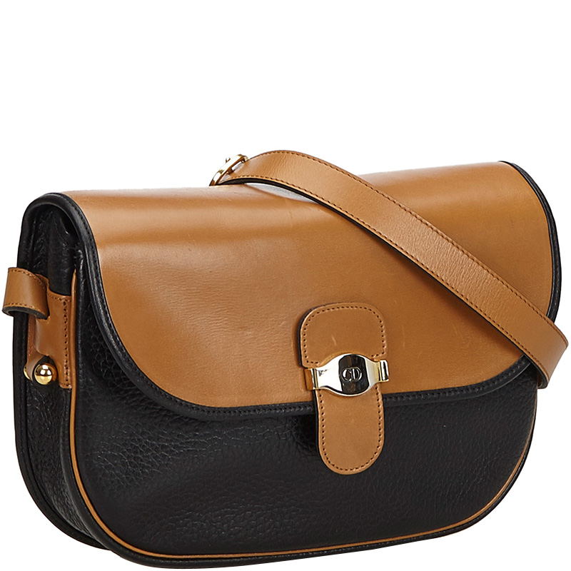 

Dior Brown/Black Leather Shoulder Bag