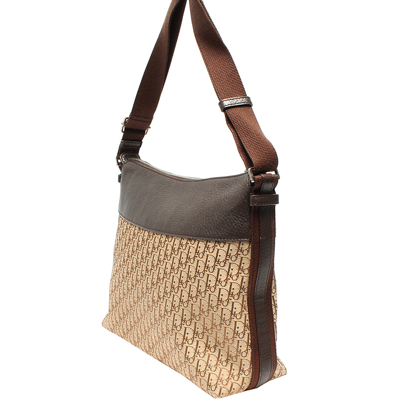 

Dior Brown Canvas and Leather Shoulder Bag, Beige