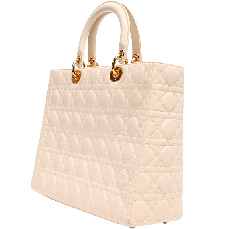 

Dior Light Pink Cannage Quilted Leather Bag