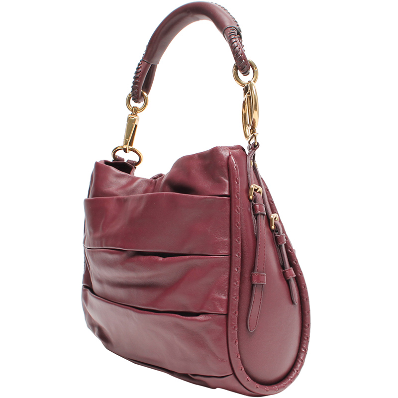 

Dior Purple Leather Shoulder Bag, Red