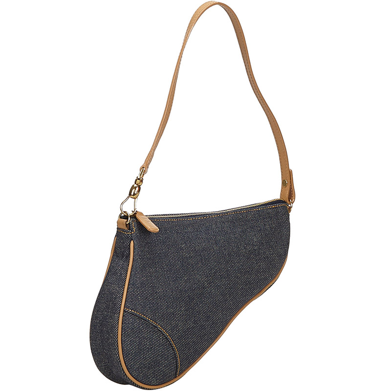 

Dior Blue Denim Leather Mini Saddle Bag