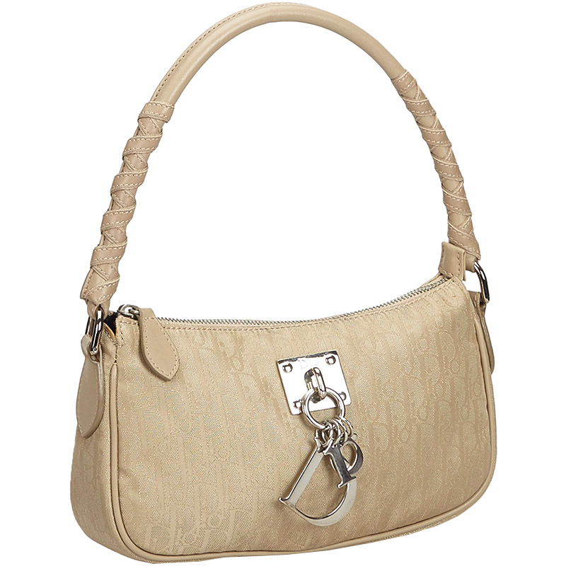 

Dior Brown/Beige Oblique Nylon Baguette Bag