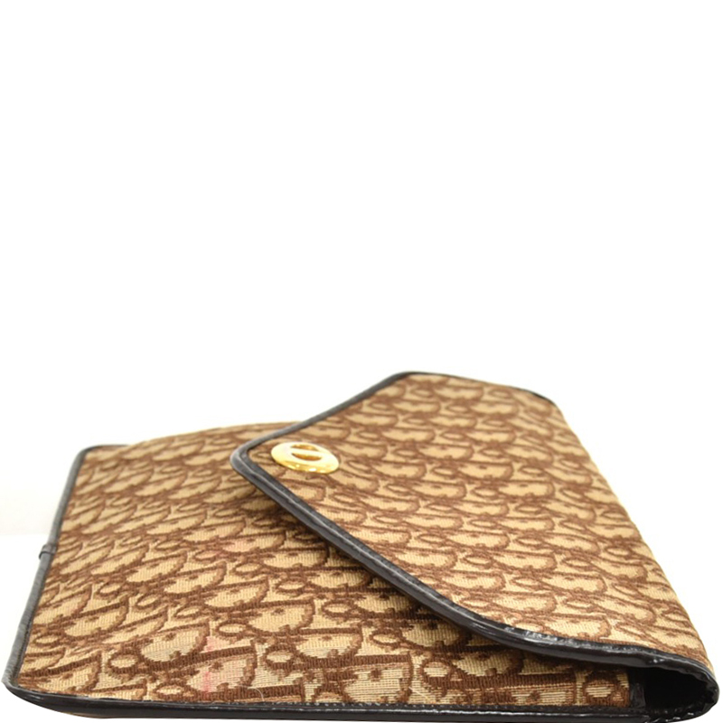 

Dior Brown Logo Jacquard Fabric Clutch Bag