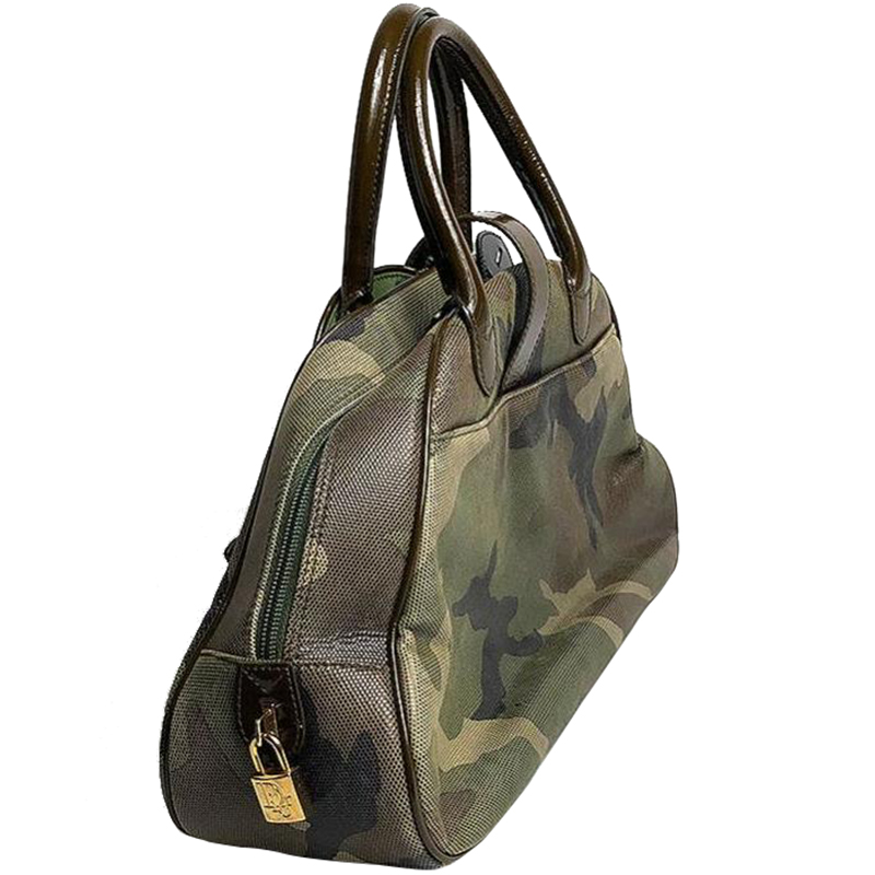 

Dior Khaki Camouflage Coated Canvas Bag, Multicolor