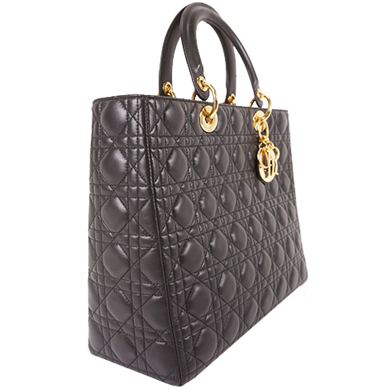 

Dior Black Quilted Leather Large Lady Dior Bag