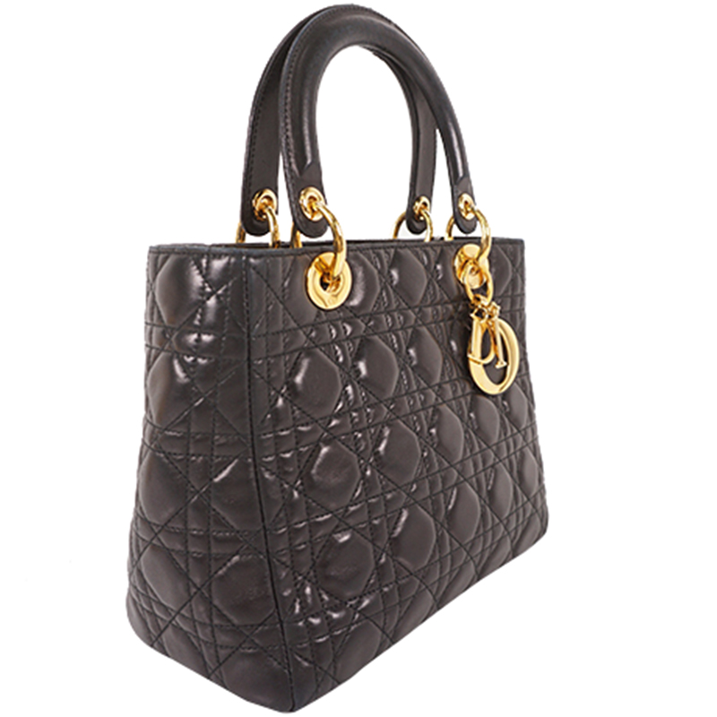 

Dior Black Quilted Leather Medium Lady Dior Bag